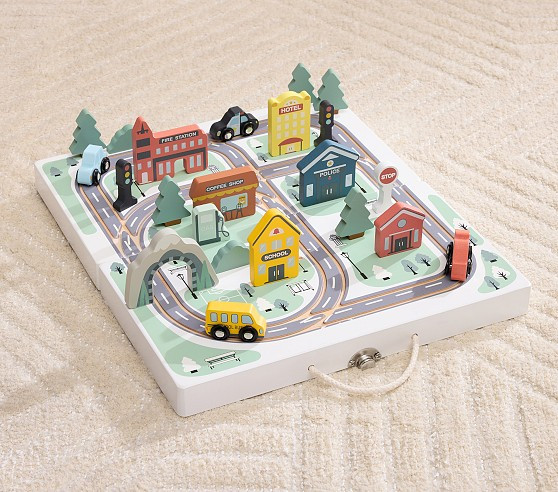 Neighborhood Train Set Carrying Case | Pottery Barn Kids