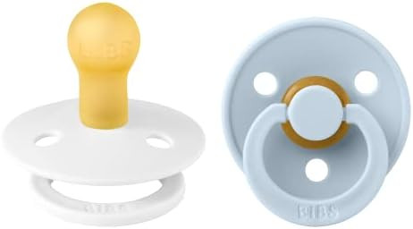 BIBS Pacifiers | Natural Rubber Baby Pacifier | Set of 2 BPA-Free Soothers | Made in Denmark | Ba... | Amazon (US)