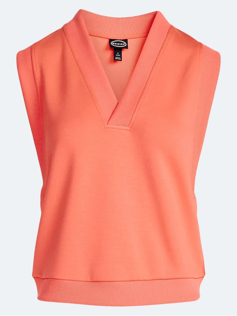 Scoop Women's Scubaknit Sleeveless Deep V-Neck Top, Sizes XS-XXL | Walmart (US)