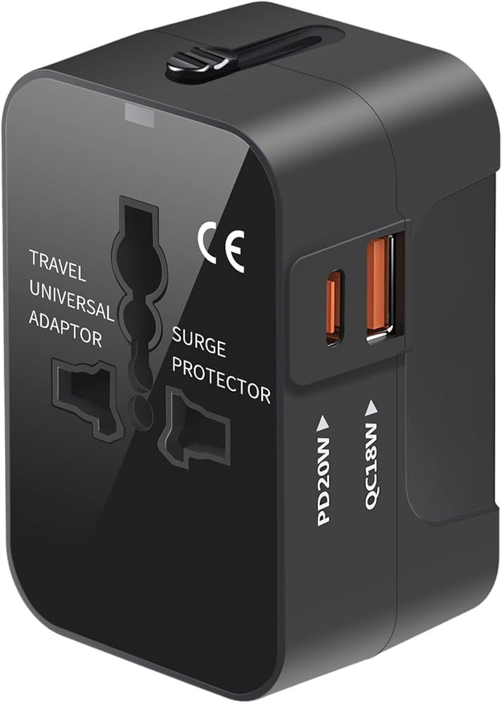 Universal Travel Adapter with 3.0A PD USB-C & QC USB-A Ports, Fast Charging International Plug Ad... | Amazon (US)