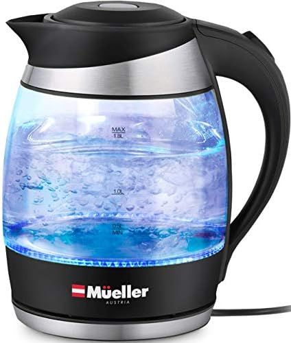 Mueller Premium 1500W Electric Kettle with SpeedBoil Tech, 1.8 Liter Cordless with LED Light, Bor... | Amazon (US)