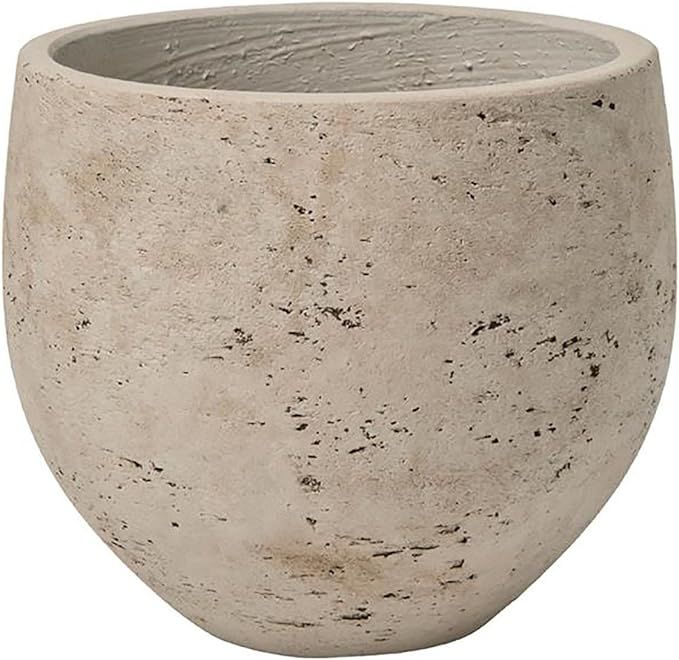 Flower Pot Elegant Mini Kevan Planter, Ivory Grey Round Flower Pot - 8"H X 10"W - By Pottery Pots | Amazon (US)