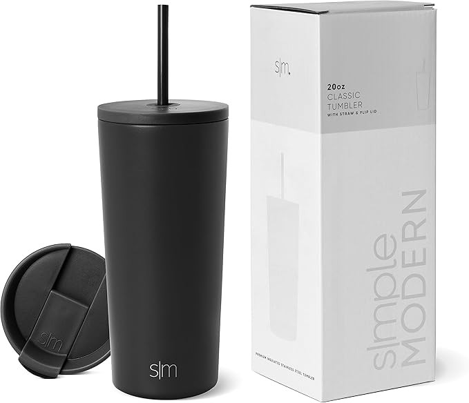 Simple Modern Insulated Tumbler with Lid and Straw | Iced Coffee Cup Reusable Stainless Steel Wat... | Amazon (US)