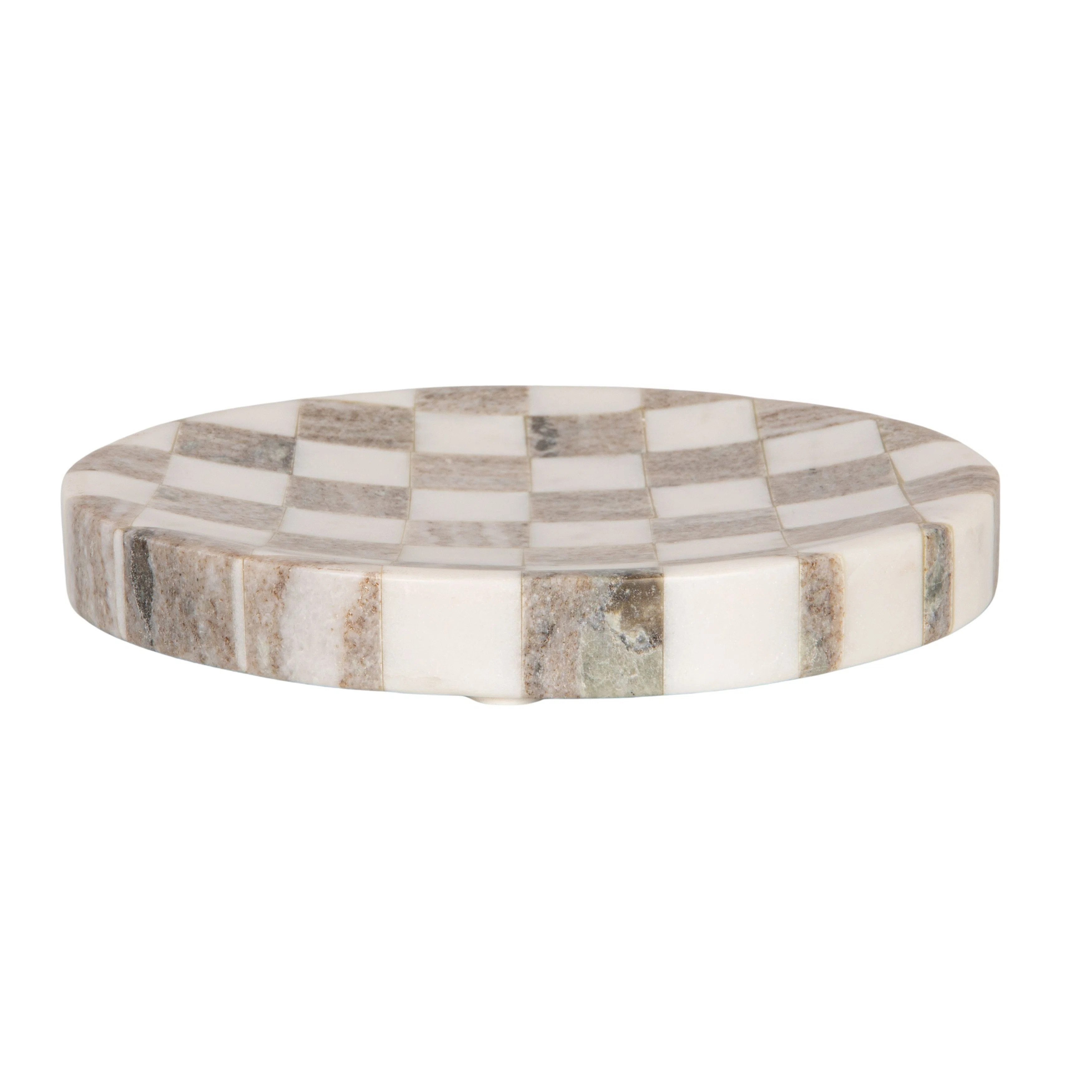 Round Marble Checkered Cheese And Serving Tray | AllModern