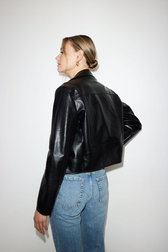 Faux Leather Moto Jacket | Dynamite Clothing