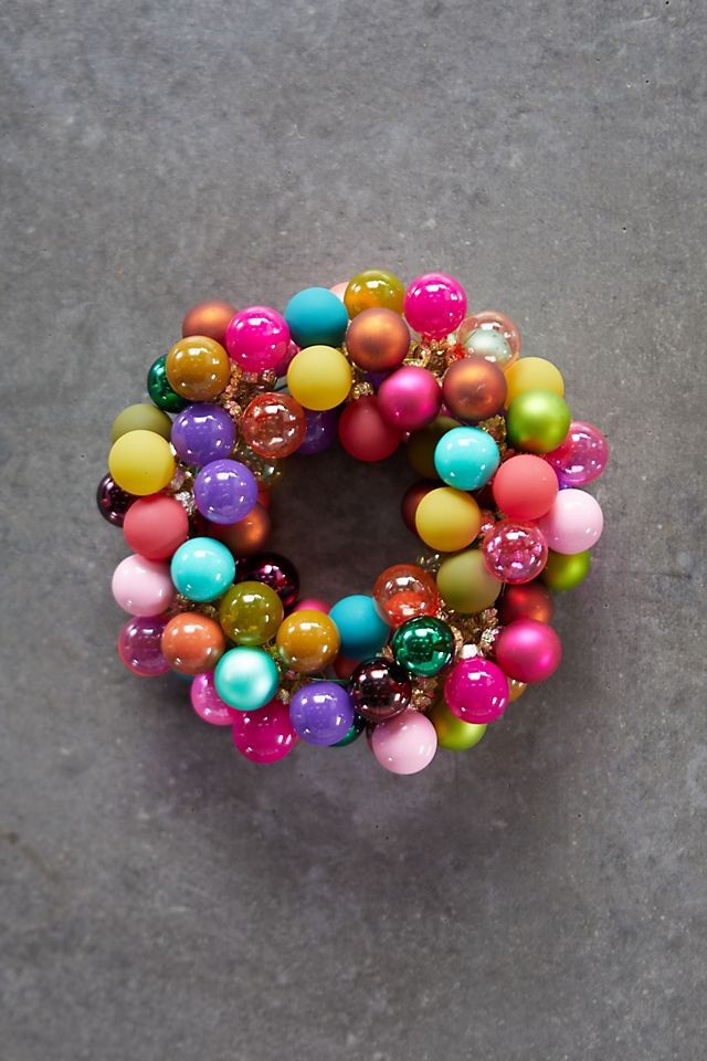 Good Cheer Bauble Ornament Wreath | Anthropologie (US)