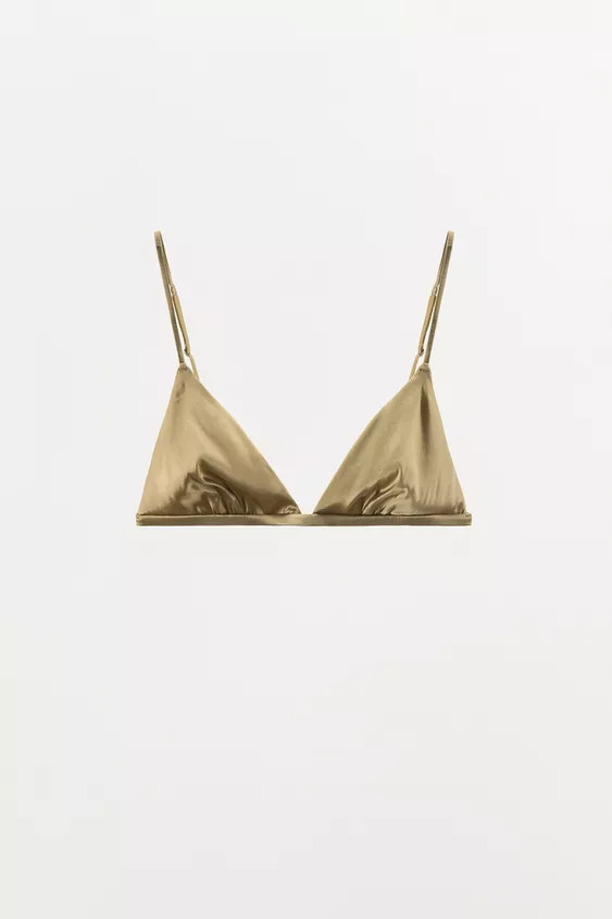 SILK TRIANGLE BRALETTE | Zara US