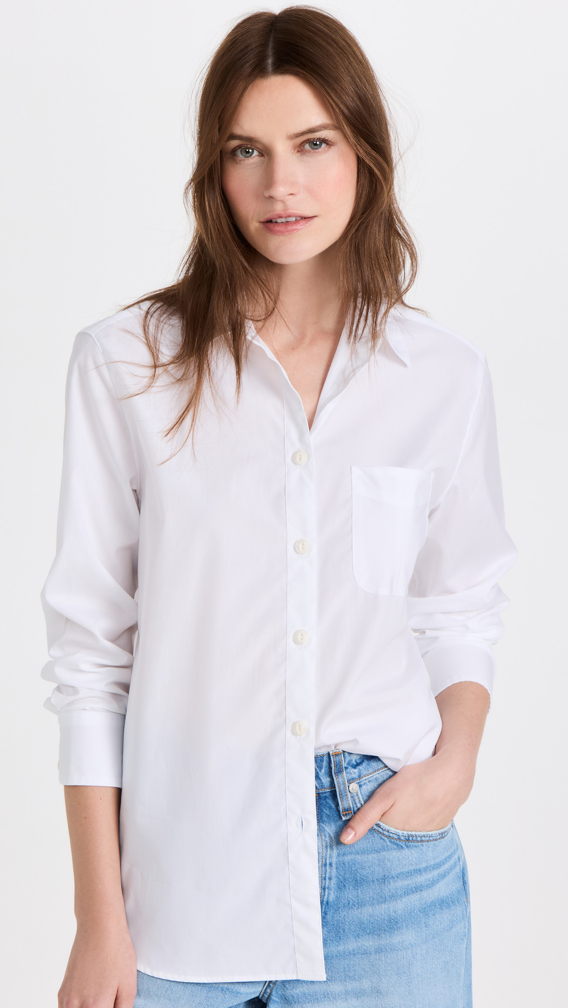 rag & bone ICON Maxine Button Down Shirt White L | Shopbop