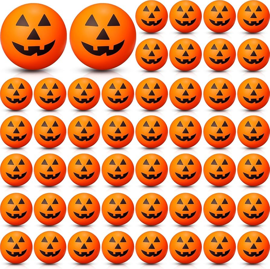 Jerify 50 Pcs Mini Pumpkin Stress Balls, 1.57" Halloween Stress Balls Small Halloween Foam Stress... | Amazon (US)