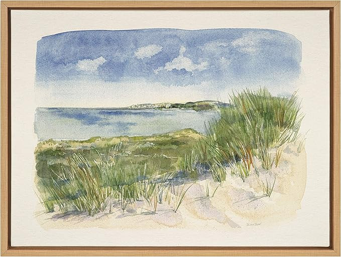 Kate and Laurel Sylvie By The Sea Framed Linen Textured Canvas Wall Art by Patricia Shaw, 18x24 N... | Amazon (US)