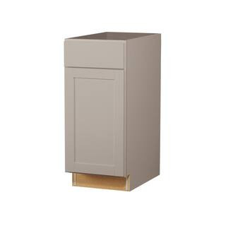 Hampton Bay Westfield Dusk Gray Wood Shaker Stock Assembled Base Kitchen Cabinet (15 in. W x 23.7... | The Home Depot