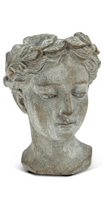 Abbott Collection Goddess Head Planter - Extra Small Cement Indoor and Outdoor Planter Pot - Grec... | Amazon (US)