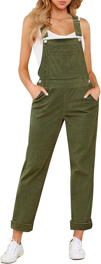 LookbookStore Womens Overalls Corduroy Bib Adjustable Straps Fashion Jumpsuit Overall for Women w... | Amazon (US)
