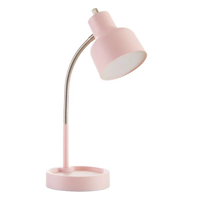 Mainstays LED Desk Lamp with Catch-All Base & AC Outlet, Matte Blush Pink | Walmart (US)