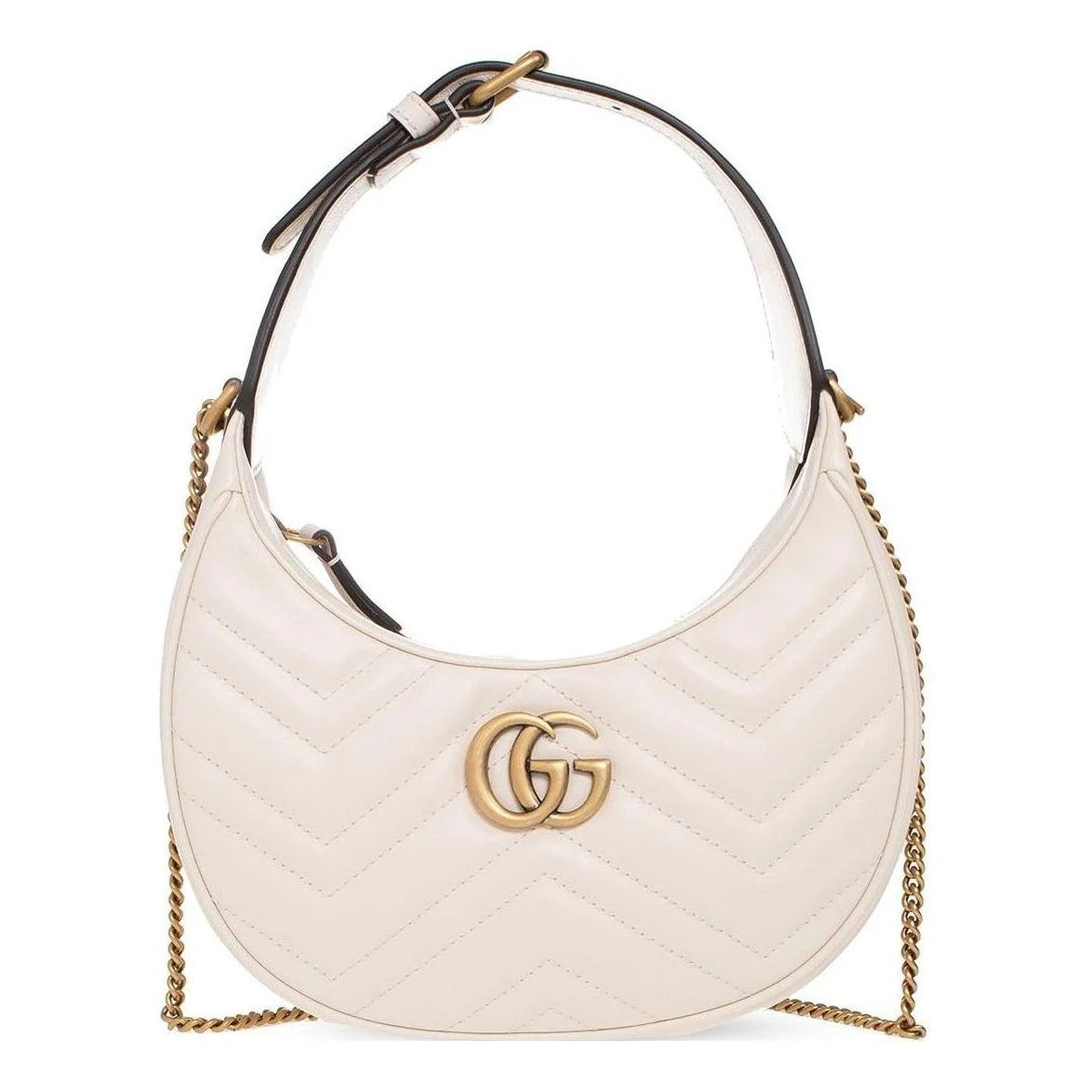 (WMNS) Gucci GG Marmont Half-Moon-Shaped Mini Bag 'Mystic White' | KICKS CREW