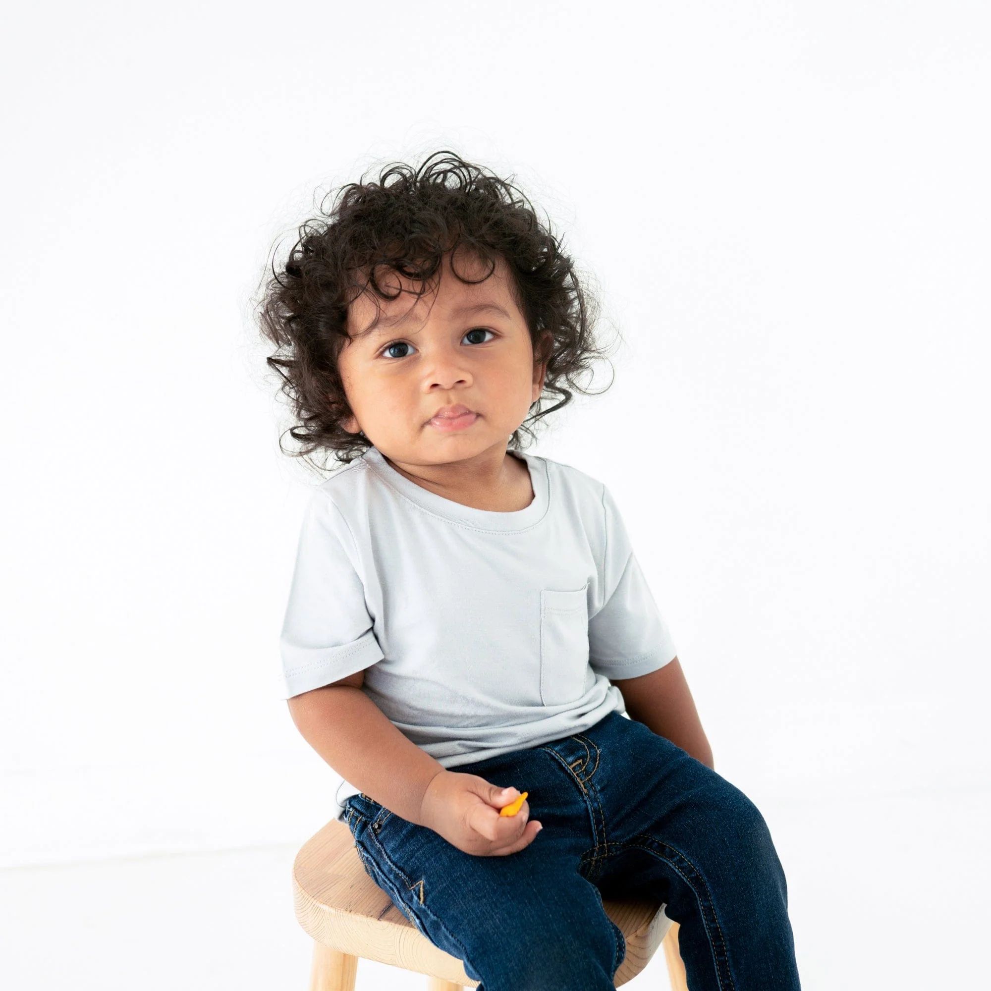 Toddler Crew Neck Tee in Storm | Kyte BABY