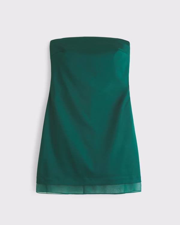 The A&F Scarlett Strapless Satin Sculpt Skort | Abercrombie & Fitch (US)