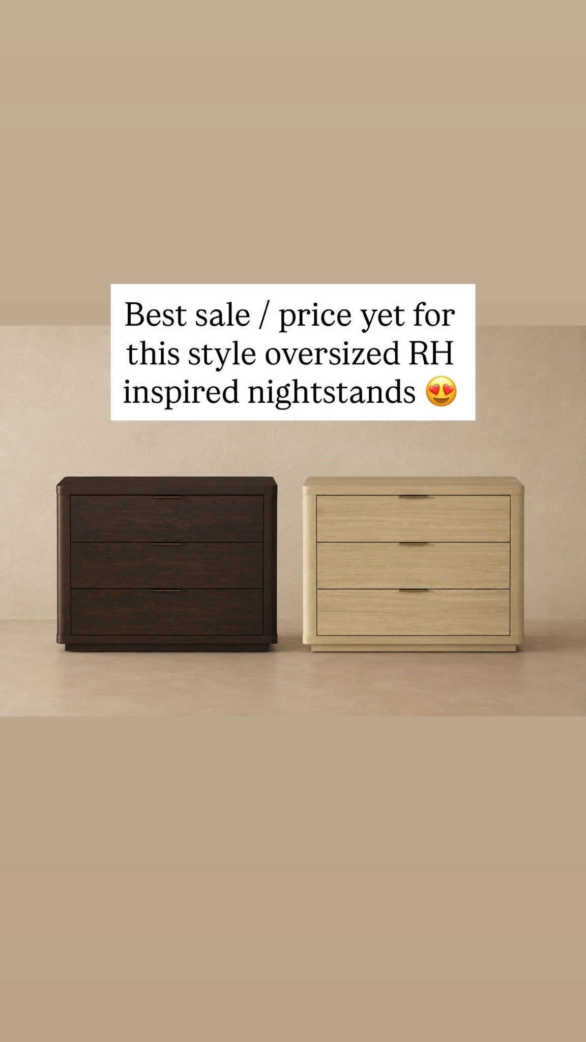 Best sale / price yet for this style oversized RH inspired nightstands 😍