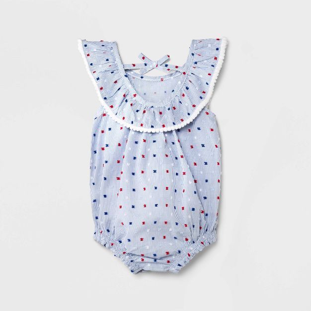 Baby Girls' Clip Spot Romper - Cat & Jack™ Blue | Target