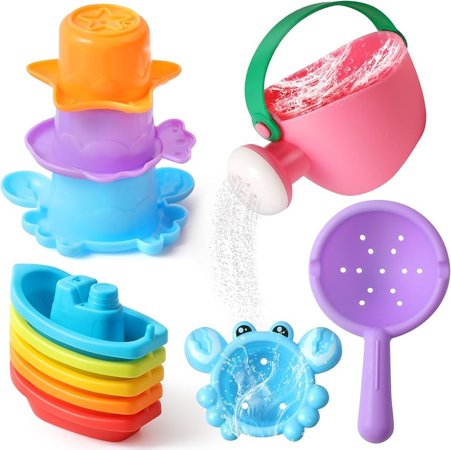 Baby Bath Toys for Kids Ages 1-3, 10 PCS Water Table Toys for Toddlers 1-3-Bathtub Shower Floatin... | Amazon (US)