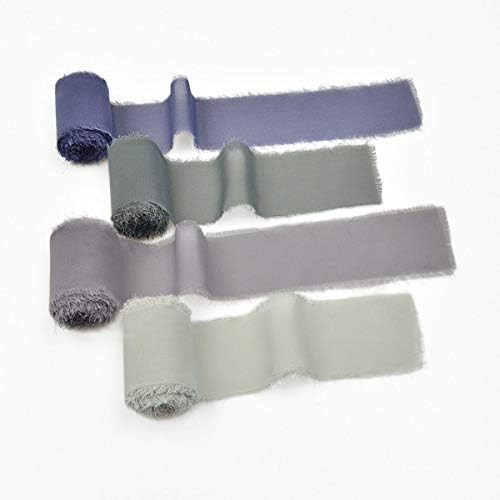 Socomi Chiffon Ribbon Fringe Color Swatch 1-3/4" x 3Yd, 4 Rolls Ribbons for Bouquets Wrapping Dec... | Amazon (US)