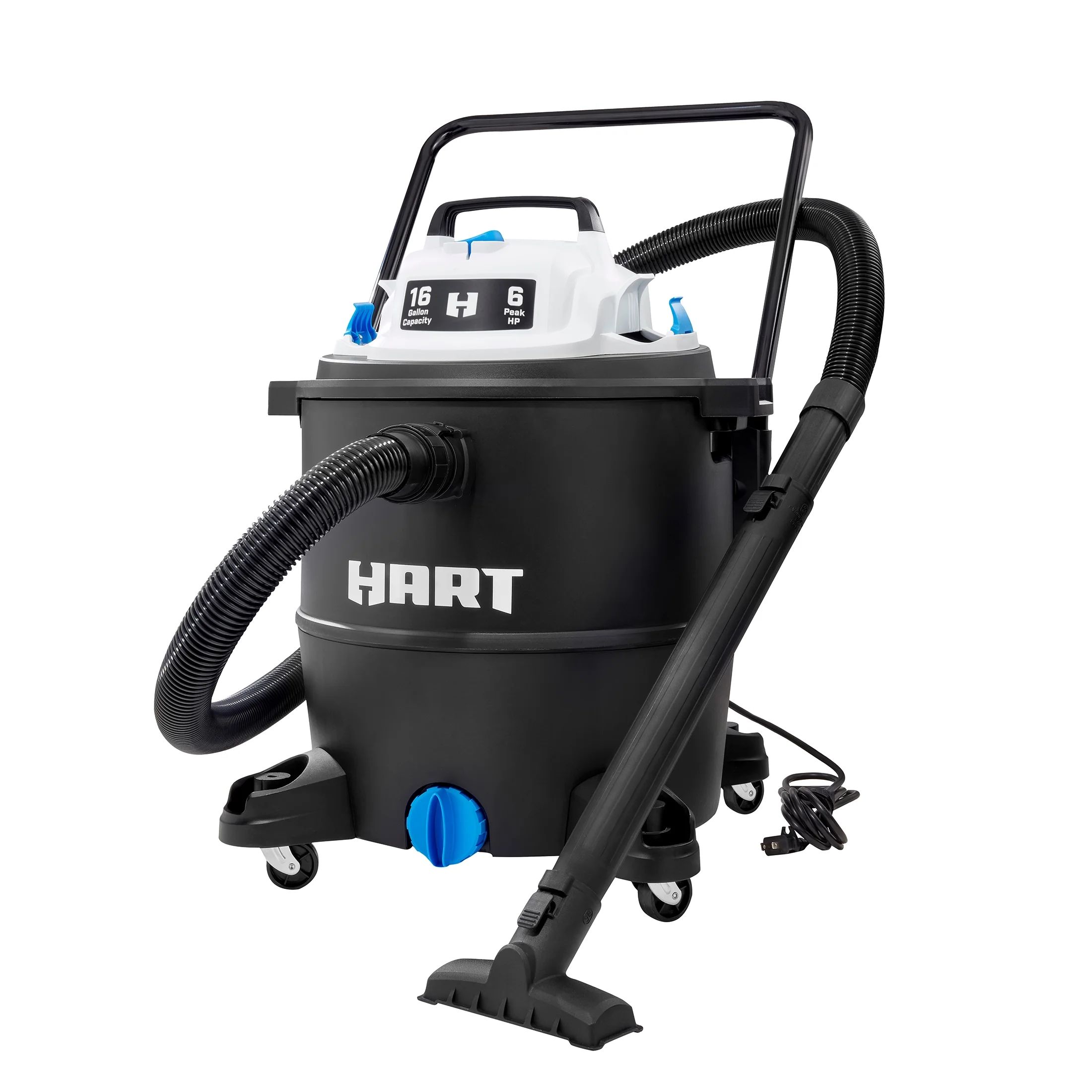 HART 16 Gallon 6 Peak HP Poly Wet/Dry Vacuum, VOC1612PF 3701 | Walmart (US)