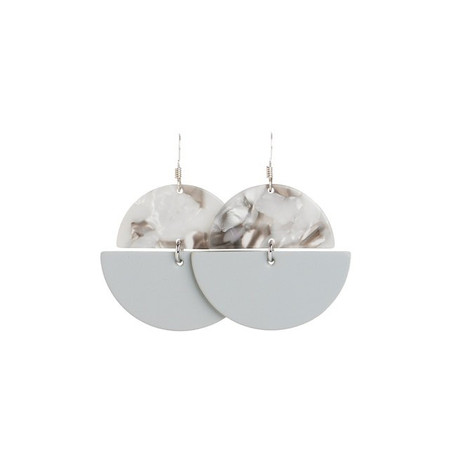Select Gray Luna Leather Earrings | Nickel and Suede