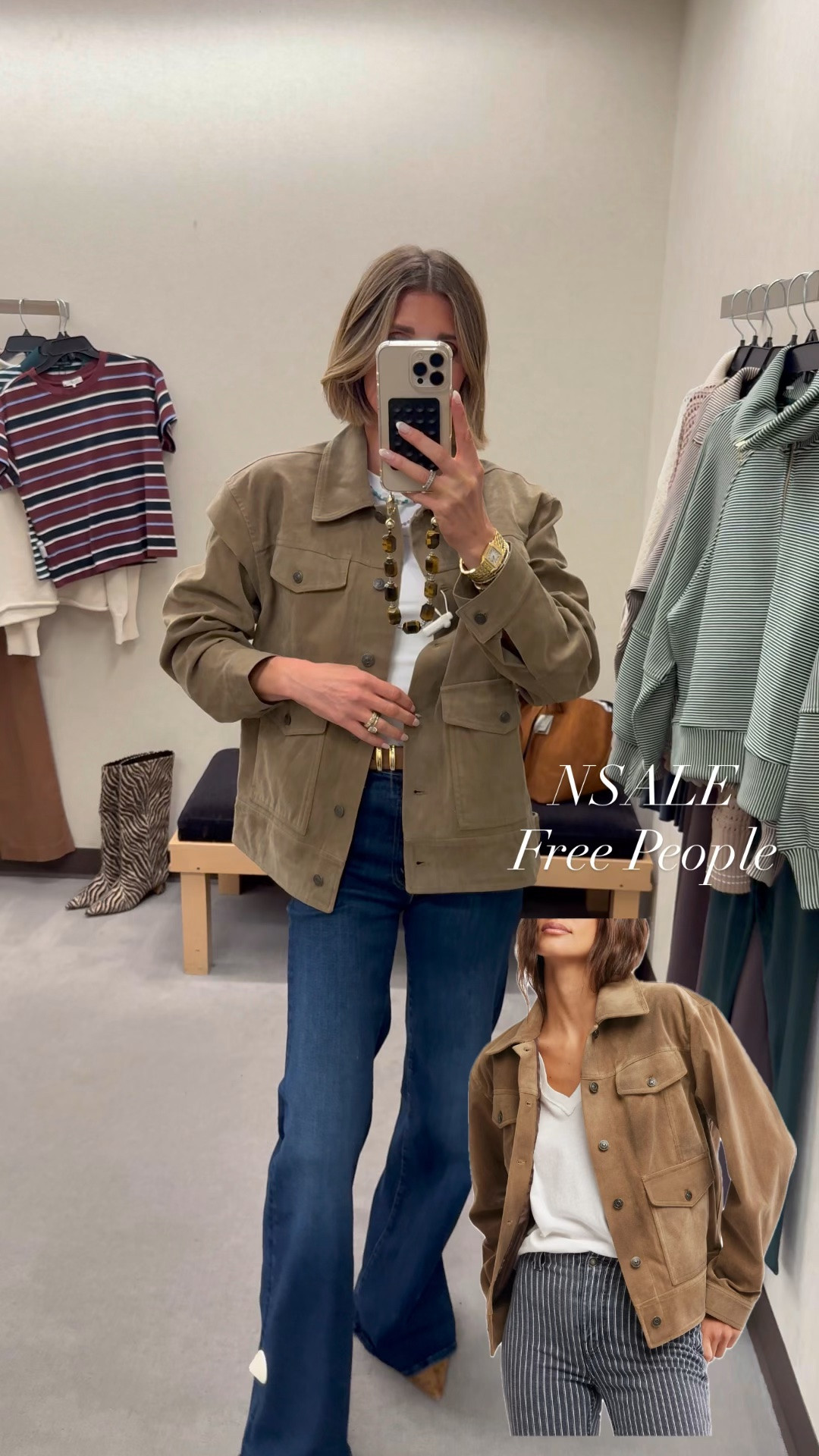 Suede shacket by free people on sale! I'm wearing size small