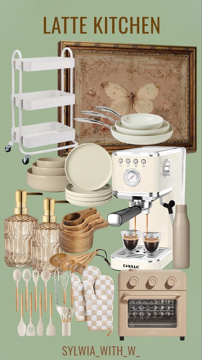 Dreamy Latte Kitchen Essentials ☕✨
Current mood: upgrading the coffee nook into a warm, creamy "Latte Kitchen" dream! If you love the cozy, lived-in feel of Cottagecore mixed with a sophisticated Quiet Luxury aesthetic, this curation is for you.
I’ve been loving these creamy tones and gold accents—they make morning espresso feel like a total ritual. That checkered oven mitt and the vintage-inspired butterfly art add just the right amount of "Grandmillennial" charm to the space.
#LTKhome #LTKkitchen #LatteAesthetic #HomeDecor #KitchenOrganization #CoffeeBar #CottagecoreHome 
#LatteKitchen #KitchenInspo #HomeAesthetic #CoffeeNook #NeutralHome #CottagecoreAesthetic #KitchenStyle #InteriorDesignIdeas #LTKcreator #AmazonHome #TargetStyle
#KitchenRemodel #AestheticHome #CoffeeBarIdeas #WarmNeutrals #HomeOrganization #KitchenDecorTips #LatteAesthetic #NeutralKitchen

#LTKHome #LTKSeasonal