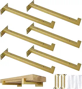 OVOV 6 Pack Heavy Duty Shelf Brackets Industrial Iron Squre Pipe Shelving Brackets with Lip for K... | Amazon (US)