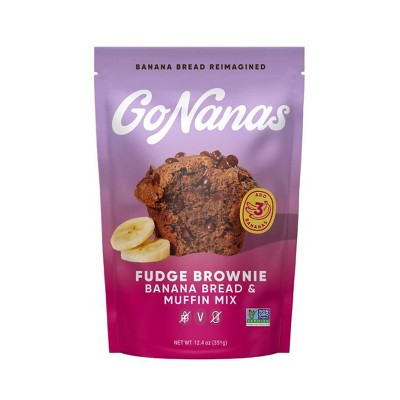 GoNanas Fudge Brownie Banana Bread Mix - 12.4oz: Certified Gluten-Free, Vegan | Target
