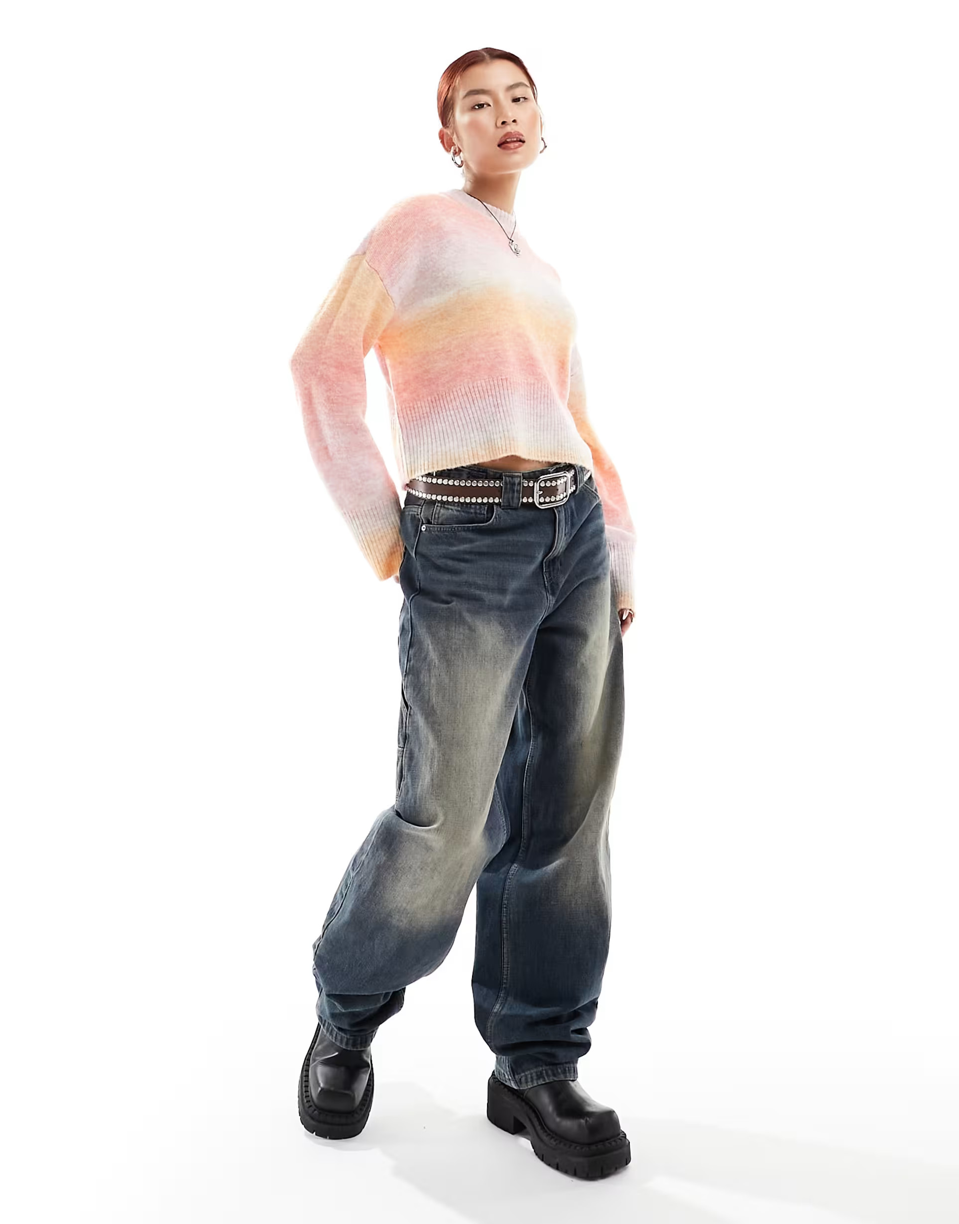 Noisy May ombre jumper in pink | ASOS (Global)