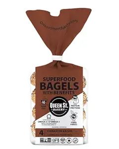 Queen St. Bakery Cinnamon Raisin Superfood Bagels, 16 OZ | Amazon (US)