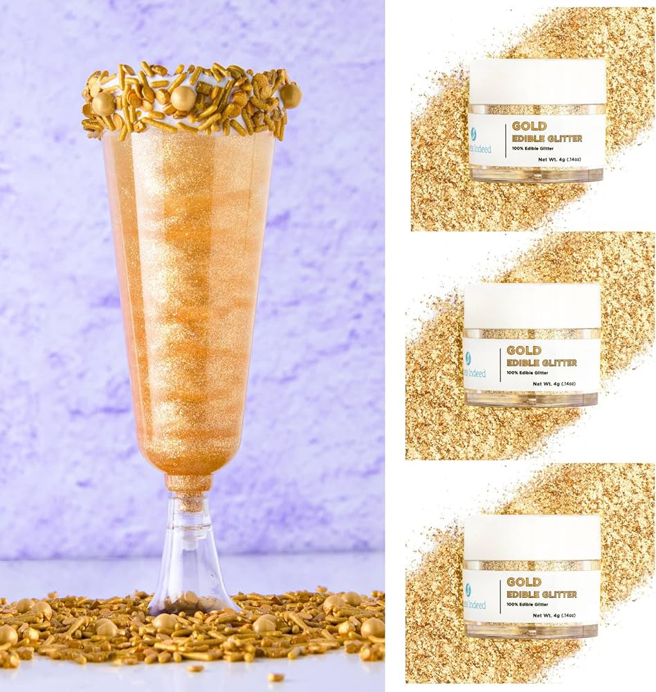 Sweets Indeed Edible Glitter, Perfect for Drinks, Cocktails, Beverages & Cake Decorating, Dessert... | Amazon (US)