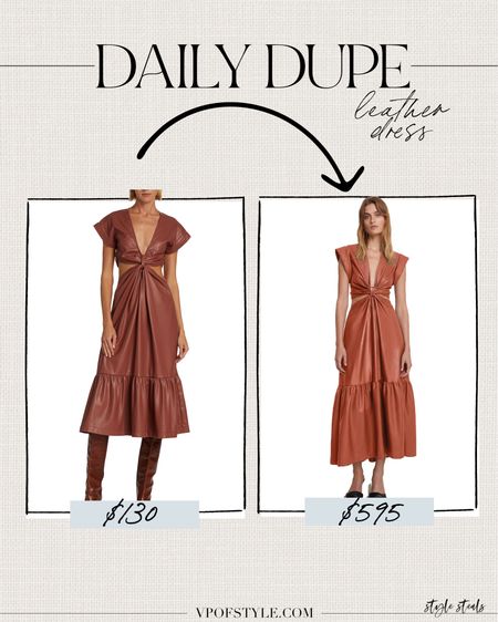 Todays daily dupe find. I’m going to start doing these every day. There are so many I have to share from fashion to home finds! Follow if you want to see more dupes! 
Fall dress
Fall leather dress
Thanksgiving outfit 
Fall outfit 


#LTKstyletip #LTKHoliday #LTKsalealert