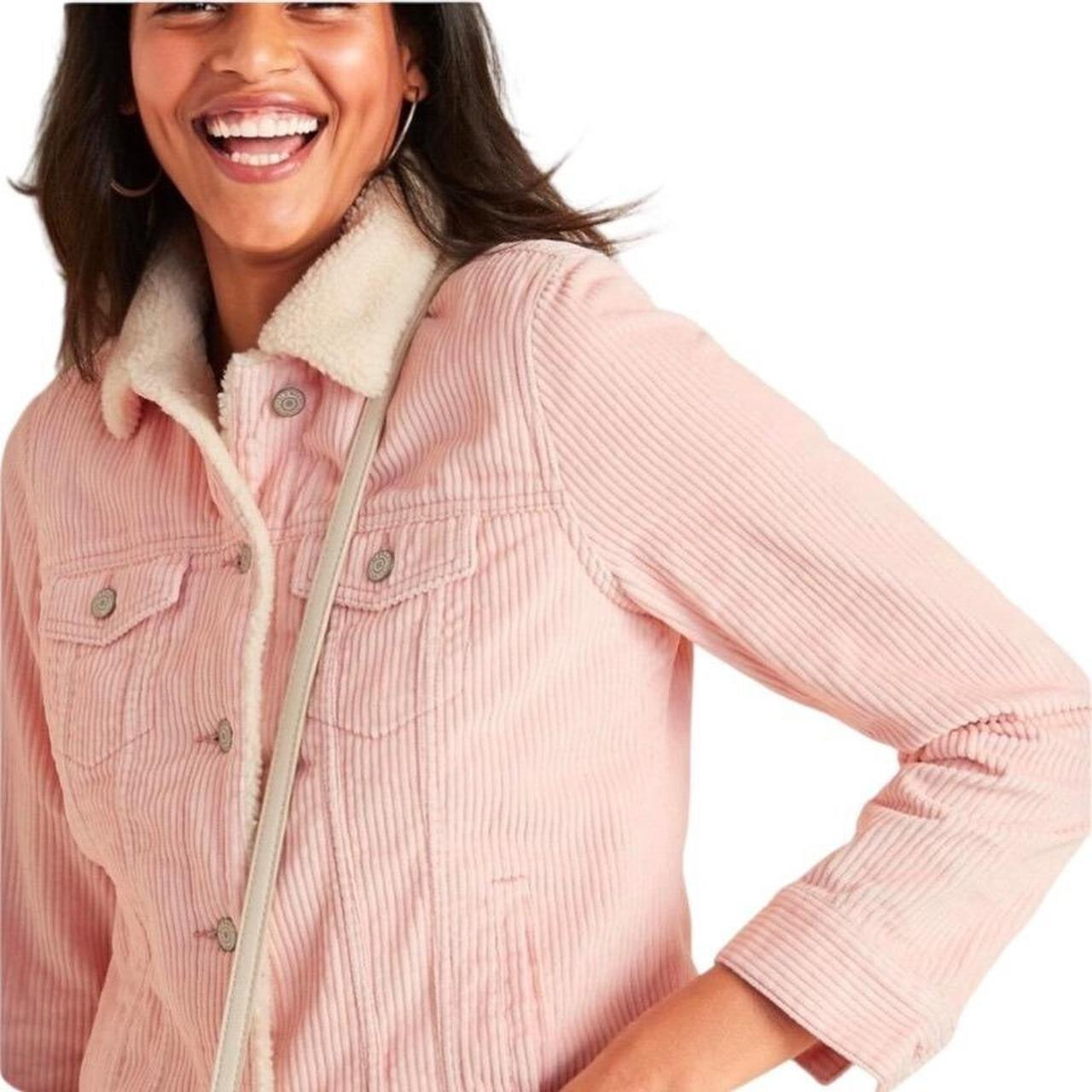 Old Navy Womens XS Pink Corduroy Sherpa Lined... | Depop US