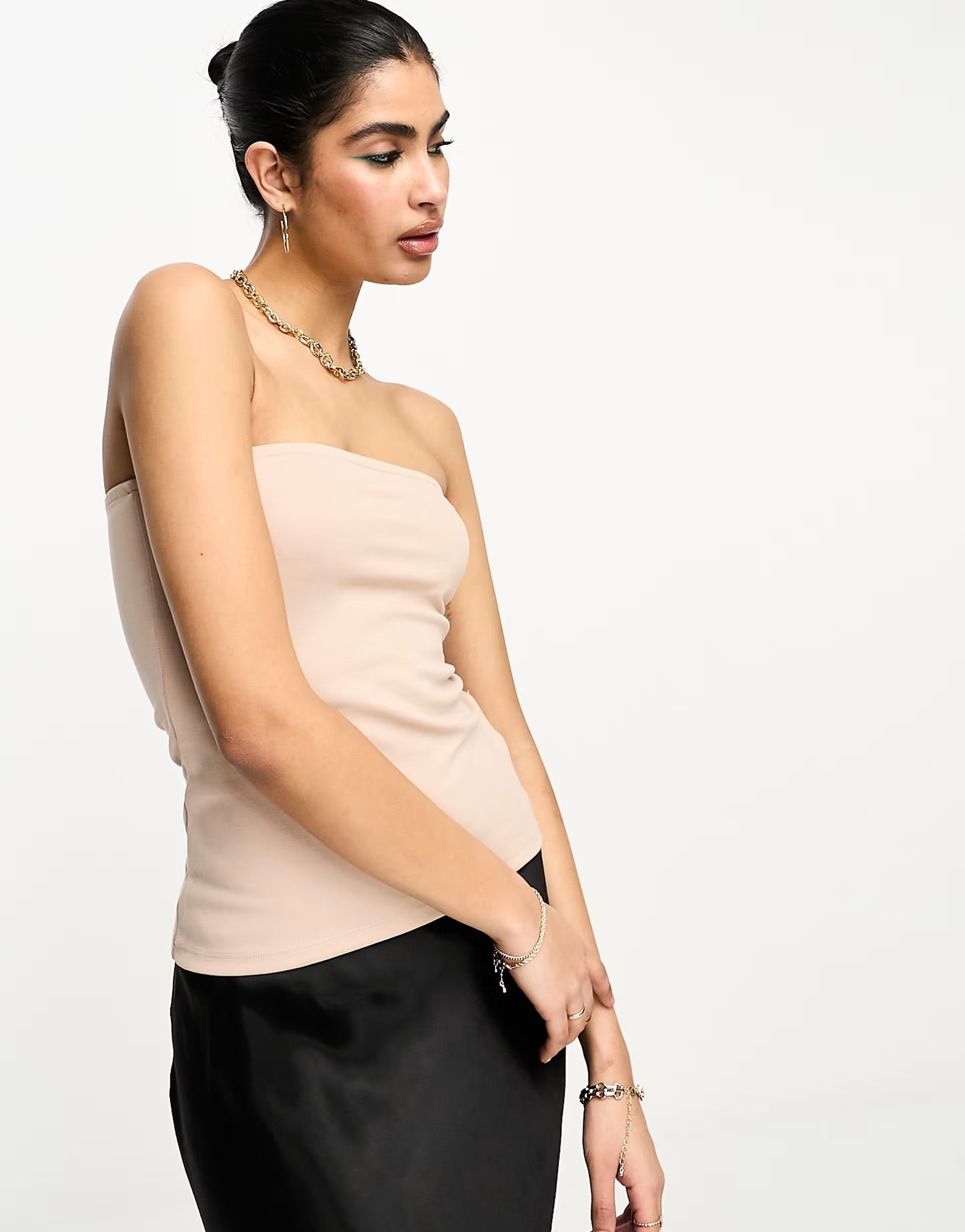 NA-KD bandeau top in beige | ASOS (Global)