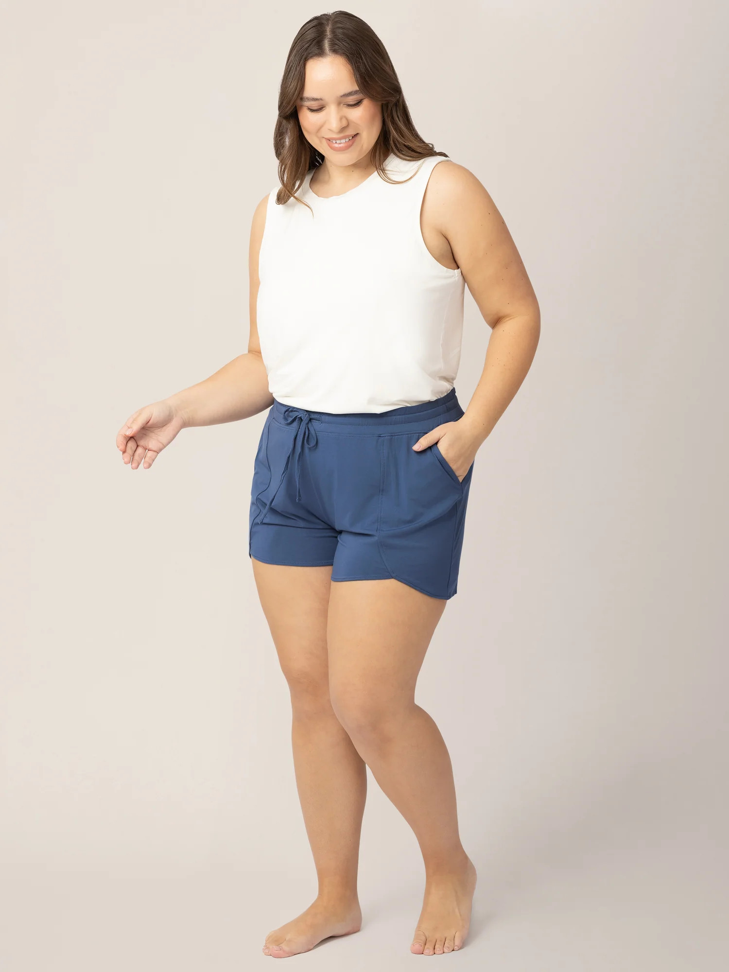 Bamboo Maternity & Postpartum Lounge Short | Slate Blue - Kindred Bravely | Kindred Bravely