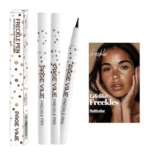 2 Pack Freckle Pen,Liquid Face Fake Freckles Pens to Create Natural Freckle Makeup and Freck beauty,Fake Freckles Waterproof for Lifelike Sunkissed Makeup,Mole Pen (01Light+04Espresso) | Amazon (US)