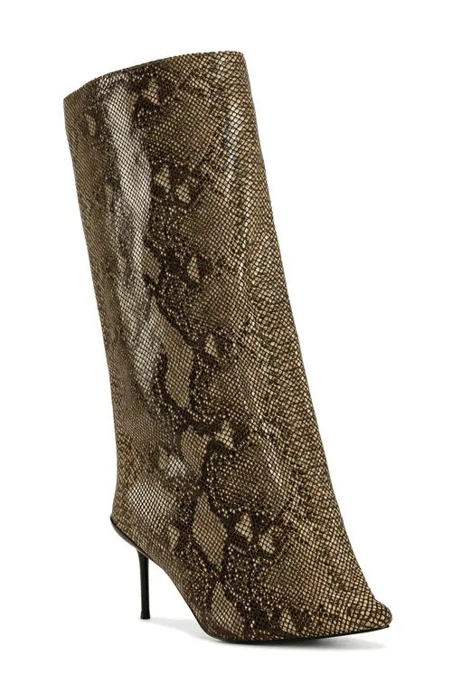 AZALEA WANG Couturecrazy Snakeskin Embossed Boot at Nordstrom, Size 7 | Nordstrom