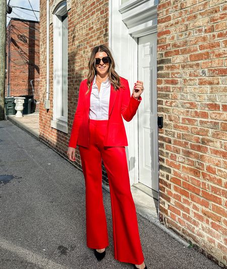 The red power suit of your dreams. 