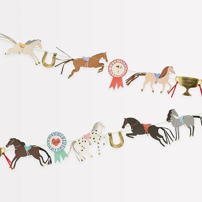 Meri Meri Horse Garland (Pack of 1). Garland Length is 9'. Measures 13' Including Excess Cord. | Amazon (US)