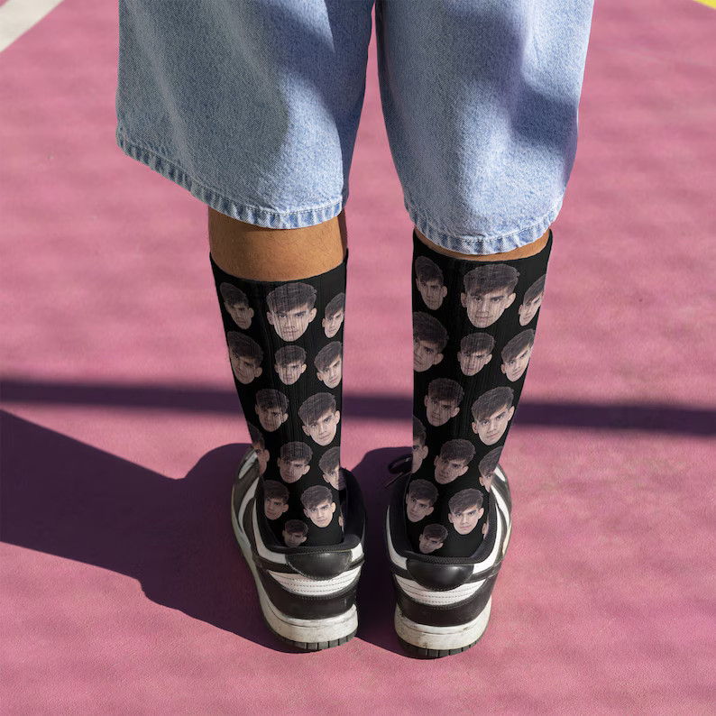 Custom Face Socks With Picture Personalized Smiley Photo - Etsy | Etsy (US)