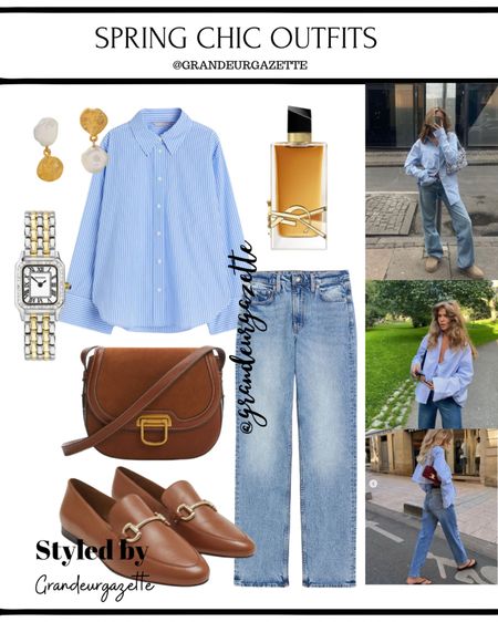 Casual Spring Outfit | Jeans Outfit| Shirt Outfits | Causal Chic Outfit | Blue shirt | Brown loafers | YSL Libre Perfume | dual tone watch| sling bag 

#LTKshoecrush #LTKSeasonal #LTKworkwear