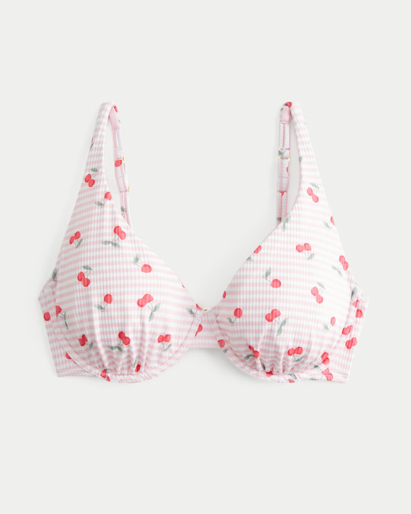 Curvy High Apex Ribbed Underwire Bikini Top | Hollister (US)