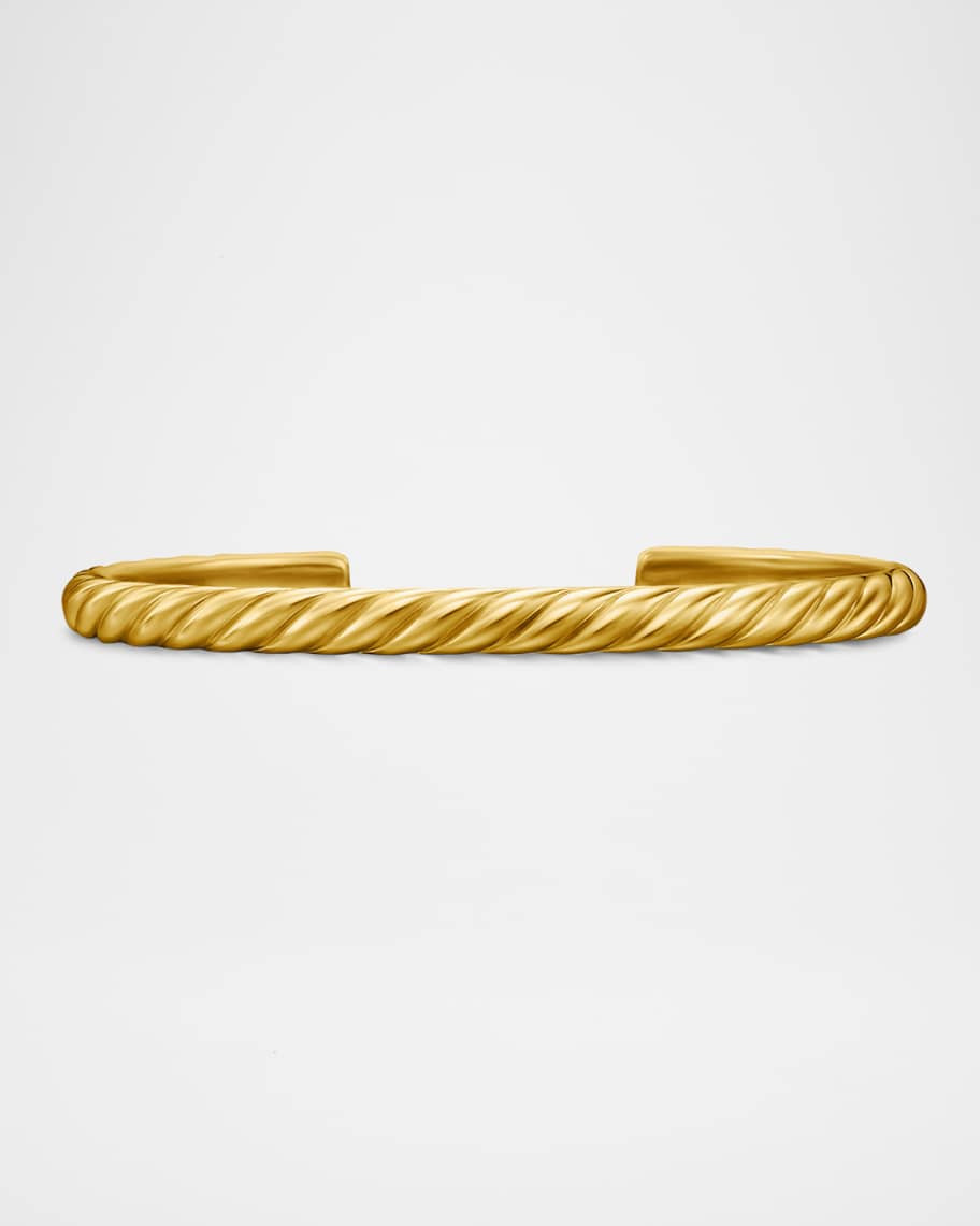 David Yurman Men's Sculpted Cable Cuff Bracelet in 18K Gold, 5.5mm | Neiman Marcus