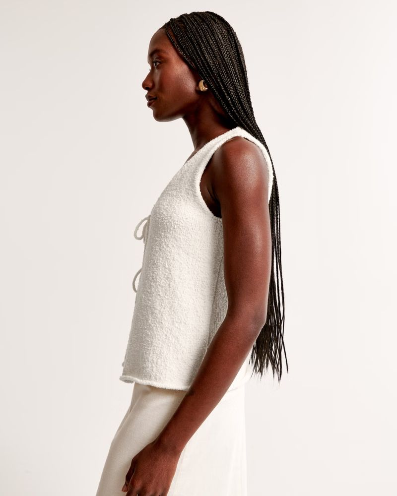 Tie-Front Textured Vest | Abercrombie & Fitch (US)