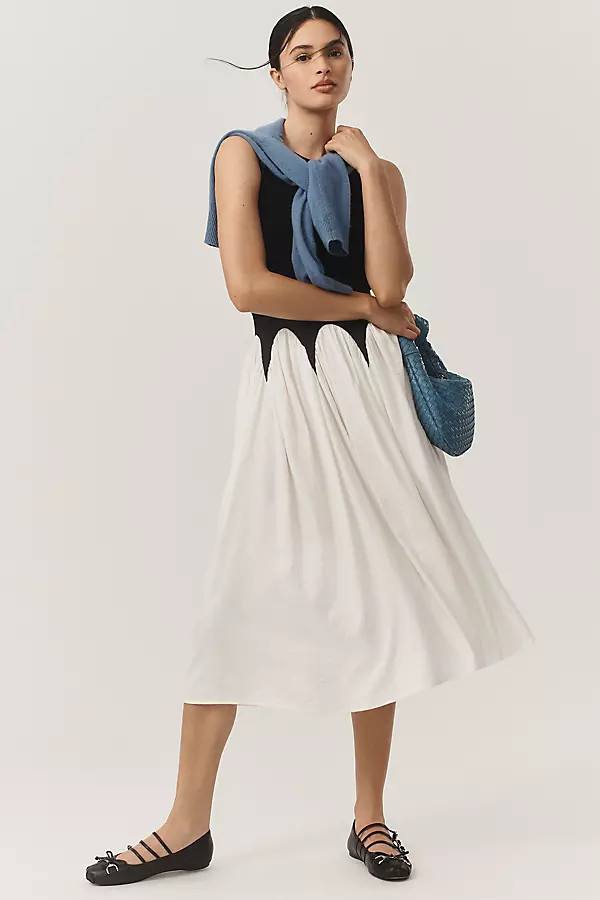 Siempre Michelle Sleeveless Colorblock Midi Dress | Anthropologie (US)