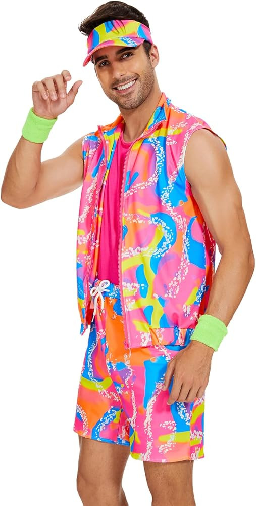 Yonroik Ken Costume Halloween Cosplay Couples Outfits Swimwear Suit 80s 90s Workout Costume Party... | Amazon (US)