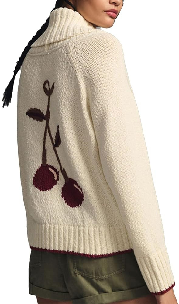 Women Shawl Collar Cardigan Sweater Lobster Print Long Sleeve Button Down Jumper Tops Vintage Chu... | Amazon (US)